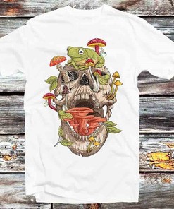Magic Mushroom Frog Sugar Skull Tee - Cool Gift For Halloween And Anime Lovers