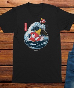 Magicarp Wave T-Shirt - Mens and Womens Gamer Shirts, I Love Anime Tee, Video Game Gift and Anime for Fans