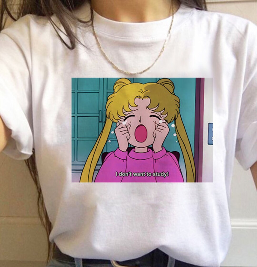 Manga Anime Tee, Usagi Moon Sailor Moon Shirt, Harajuku Clothing Gift for Fans
