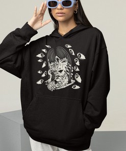 Manga Girl Vintage Style Sweatshirt, Gothic Hoodie, Witch Hoodie with Fan Gift, Gifts For Fans