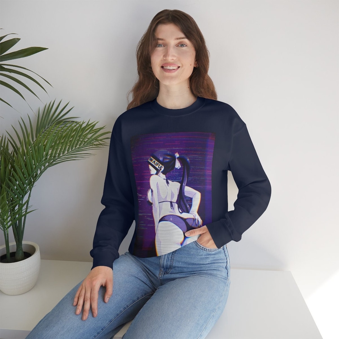 Manga Waifu Material Retro TV Unisex Sweatshirt - Anime Lovers Gift