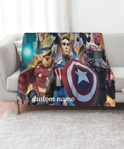 Marvel Personalized Quilt Blanket Set - Sofa Blanket, Great Gifts for Family, Home Decoration
