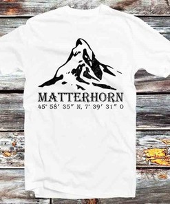 Matterhorn Alps GPS Swiss Mountain Vacation T-Shirt - Retro Anime Tee for Fans of Travel and Anime