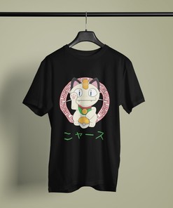 Meowth Inspired Japanese Anime Graphic Tee - Gift Idea for Fans