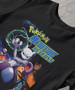 Mewtwo Returns Retro Style Graphic Tee - Stylish Anime Shirt for Fans and Lovers.