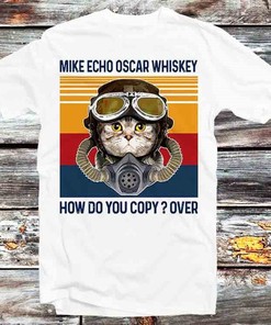 Mike Echo Oscar Whiskey Meow Cat Quote Tee - Ideal Gift For Cat Lovers and Anime Fans