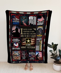 Military Blanket - Veteran Personalized Name Quilt Blanket - Great Gifts for Family and Home Decoration