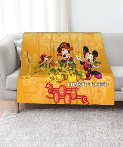 Minnie Mouse Custom Name Quilt Blanket - Perfect for Bedroom Decor and Home Decoration