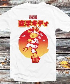 Miyagi Do Karate Kid Cat Tee - Vintage Retro Anime Fans Gift Idea