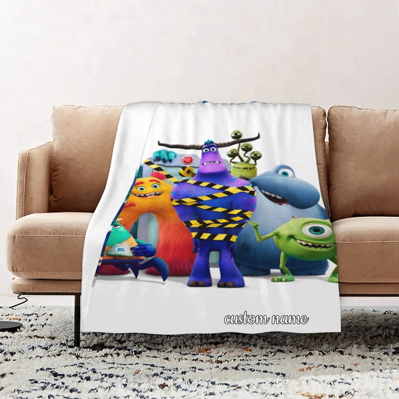 Monsters At Work Personalized Quilt Blanket for Home Decoration and Sofa - Image 2
