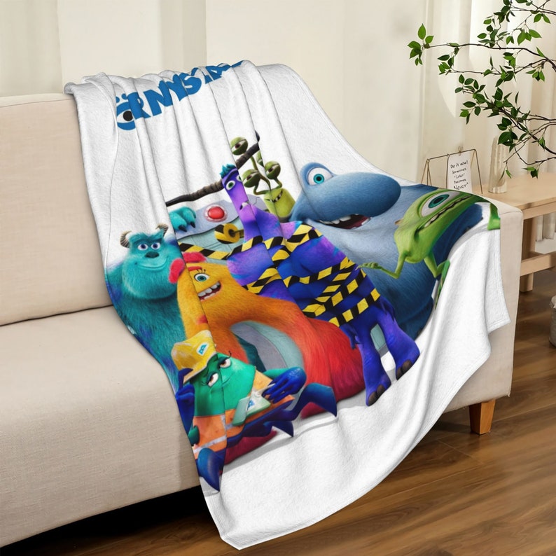 Monsters At Work Personalized Quilt Blanket for Home Decoration and Sofa - Image 4