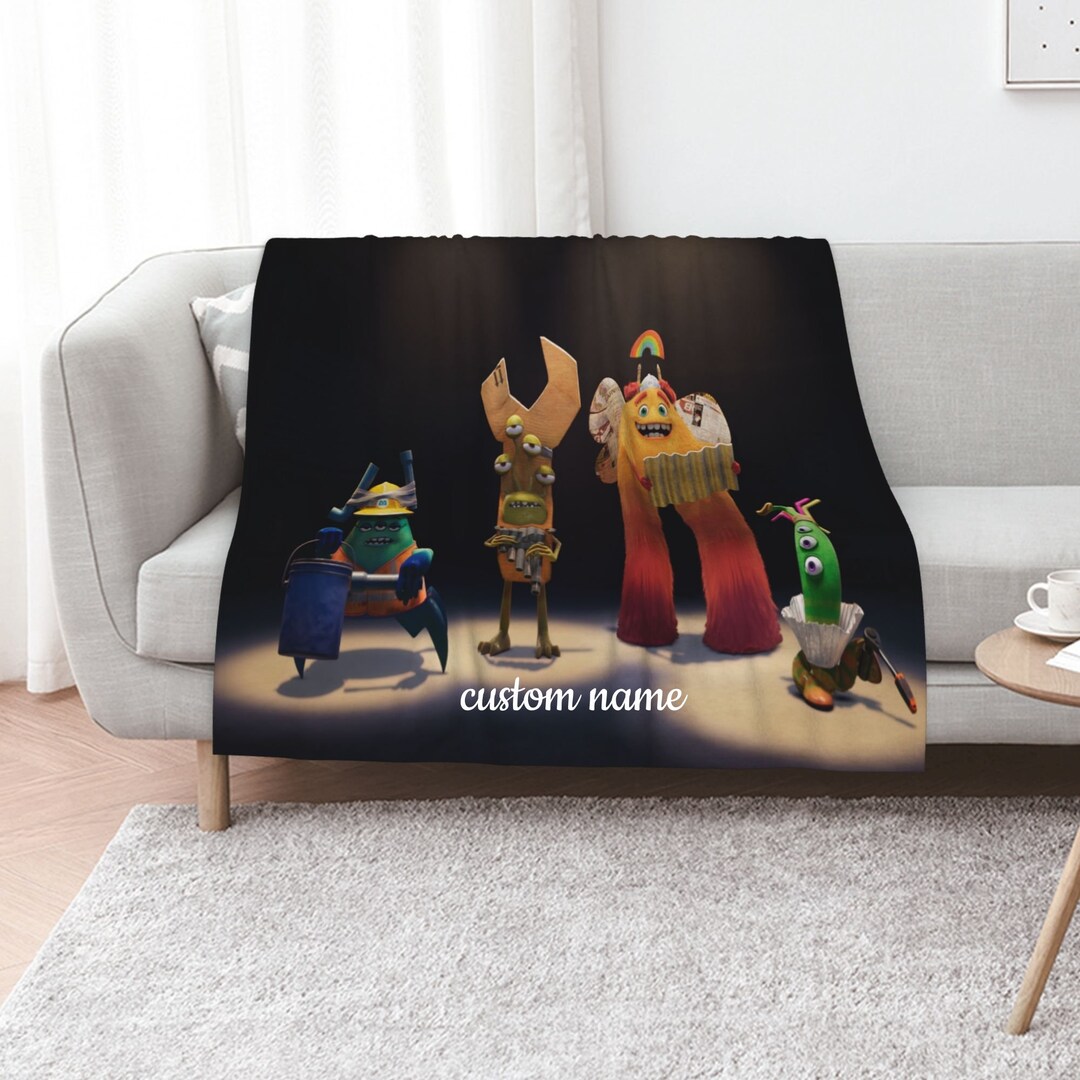 Monsters At Work Quilt Blanket Set with Custom Name - Great for Home Decoration & Sofa