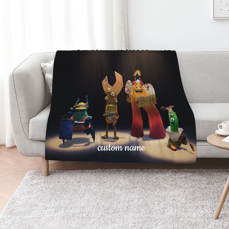 Monsters At Work Quilt Blanket Set with Custom Name - Great for Home Decoration & Sofa - Image 2