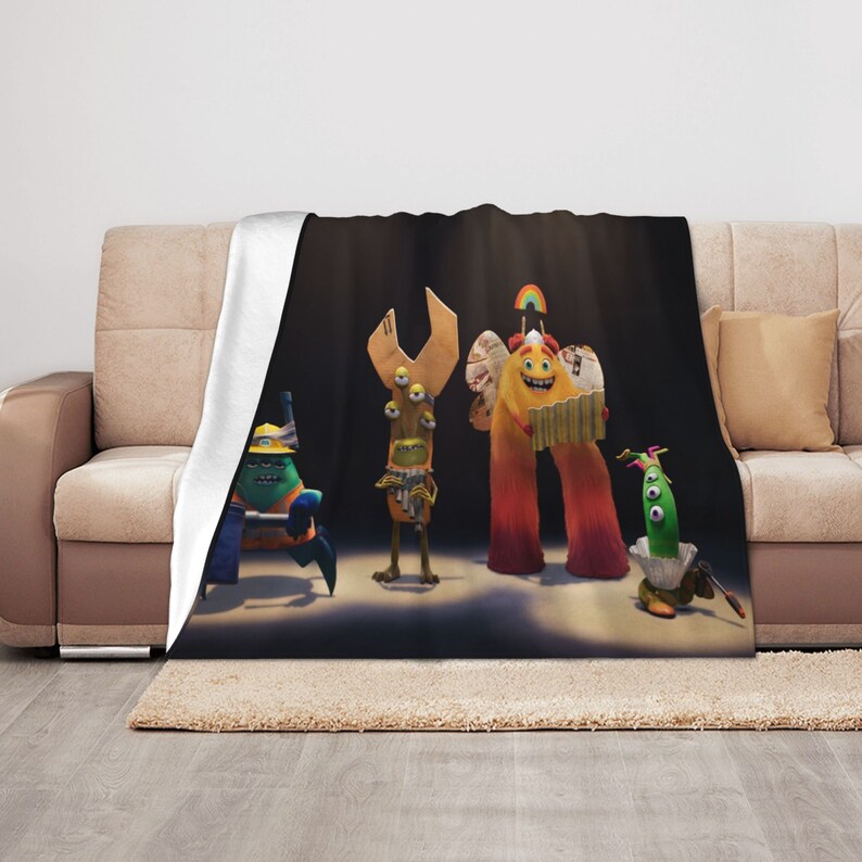 Monsters At Work Quilt Blanket Set with Custom Name - Great for Home Decoration & Sofa - Image 4