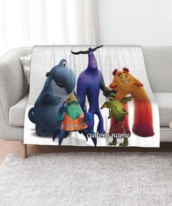 Monsters At Work Quilt Blanket Set with Custom Name - Perfect for Home Decoration & Sofa