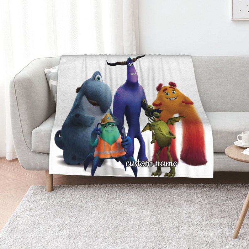 Monsters At Work Quilt Blanket Set with Custom Name - Perfect for Home Decoration & Sofa - Image 2