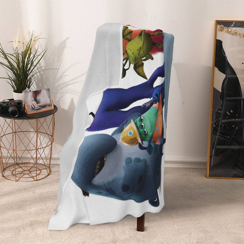 Monsters At Work Quilt Blanket Set with Custom Name - Perfect for Home Decoration & Sofa - Image 4