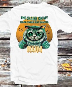 Mood Swing Cat Chains Tee - Funny Anime/Cartoon Fan Gift with Style