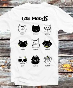 Moody Kitten T-Shirt - All I Need Is My Cat Vintage Retro Tee for Cat Lovers and Anime Enthusiasts