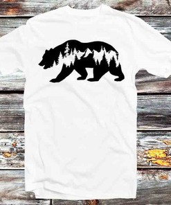 Mountains In Bear Adventure Tee for Nature and Anime Fans - Unisex Anime Top Tee
