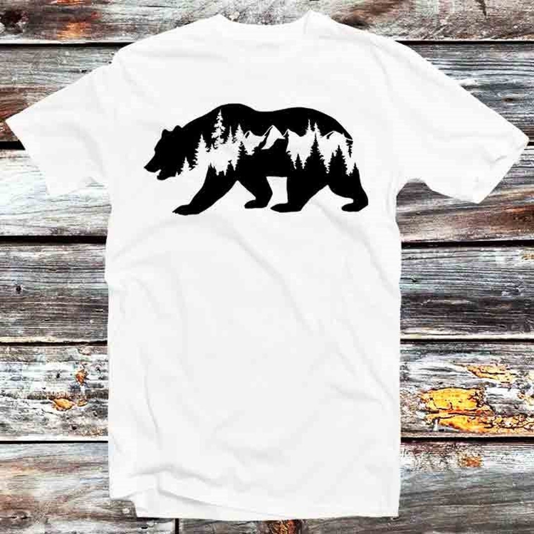 Mountains In Bear Adventure Tee for Nature and Anime Fans - Unisex Anime Top Tee