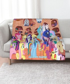 My Little Pony Quilt Blanket Set with Personalized Name - Great for Bedroom Decor & Sofa
