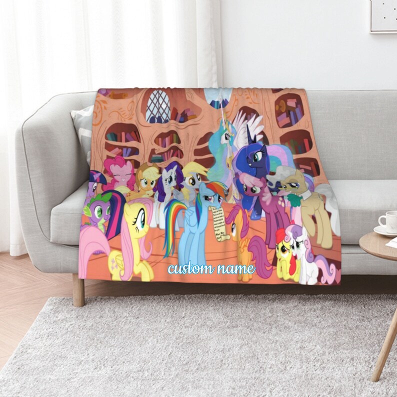 My Little Pony Quilt Blanket Set with Personalized Name - Great for Bedroom Decor & Sofa - Image 2