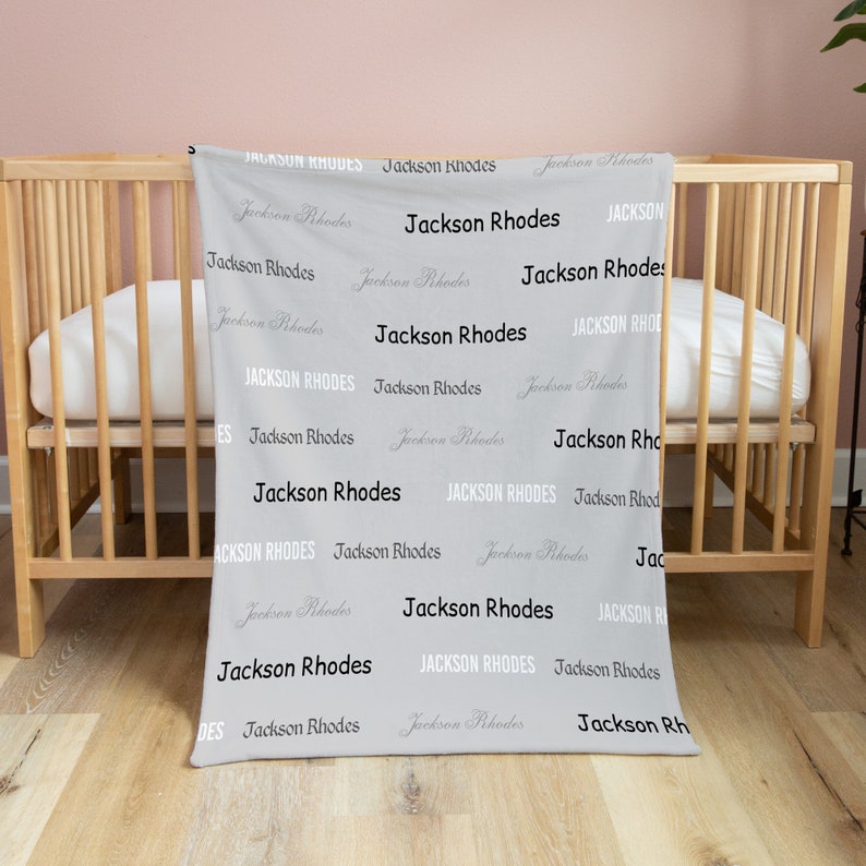 Name Baby Blanket - Personalized Name Quilt Bedding Set - Great Gifts for Family - Image 2