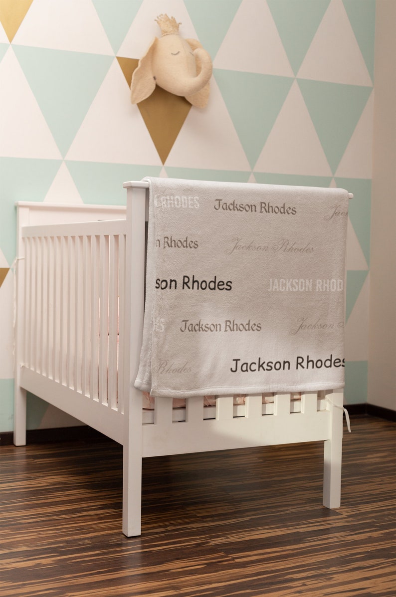 Name Baby Blanket - Personalized Name Quilt Bedding Set - Great Gifts for Family - Image 3