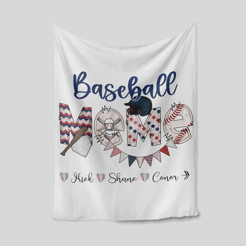 Nana Baseball Blanket - Personalized Name Quilt Bedding Set - Great Gifts for Family - Image 2