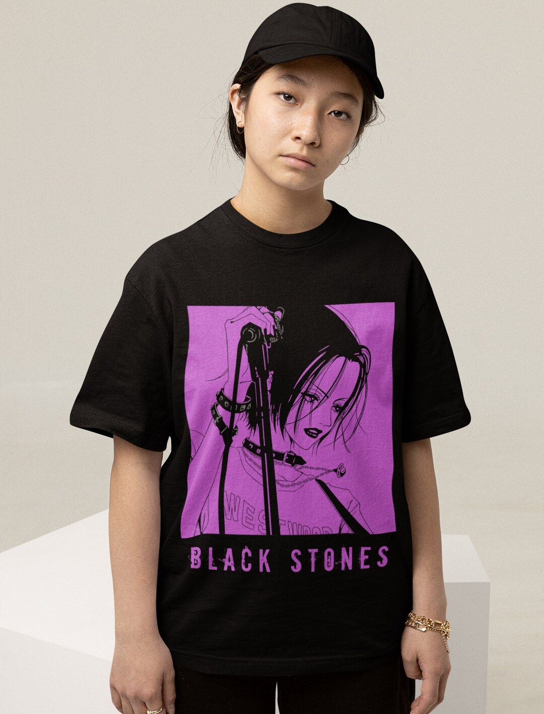 Nana Osaki Graphic Tee: Unisex Black Stones Manga Shirt
