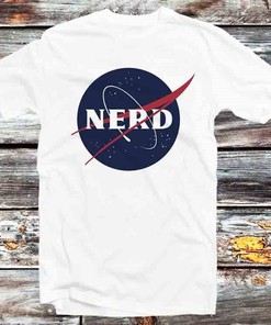 Nerd Nasa Logo T-Shirt - Retro Anime Tee for Fans of Science and Anime