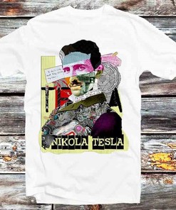 Nikola Tesla Magazine Poster Tee - Cool Gift for Science Enthusiasts