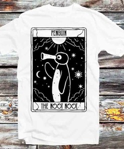 Noot Noot Funny Tarot Card Penguin Vintage Style T-Shirt - Awesome and Quirky Gift for Manga Fans