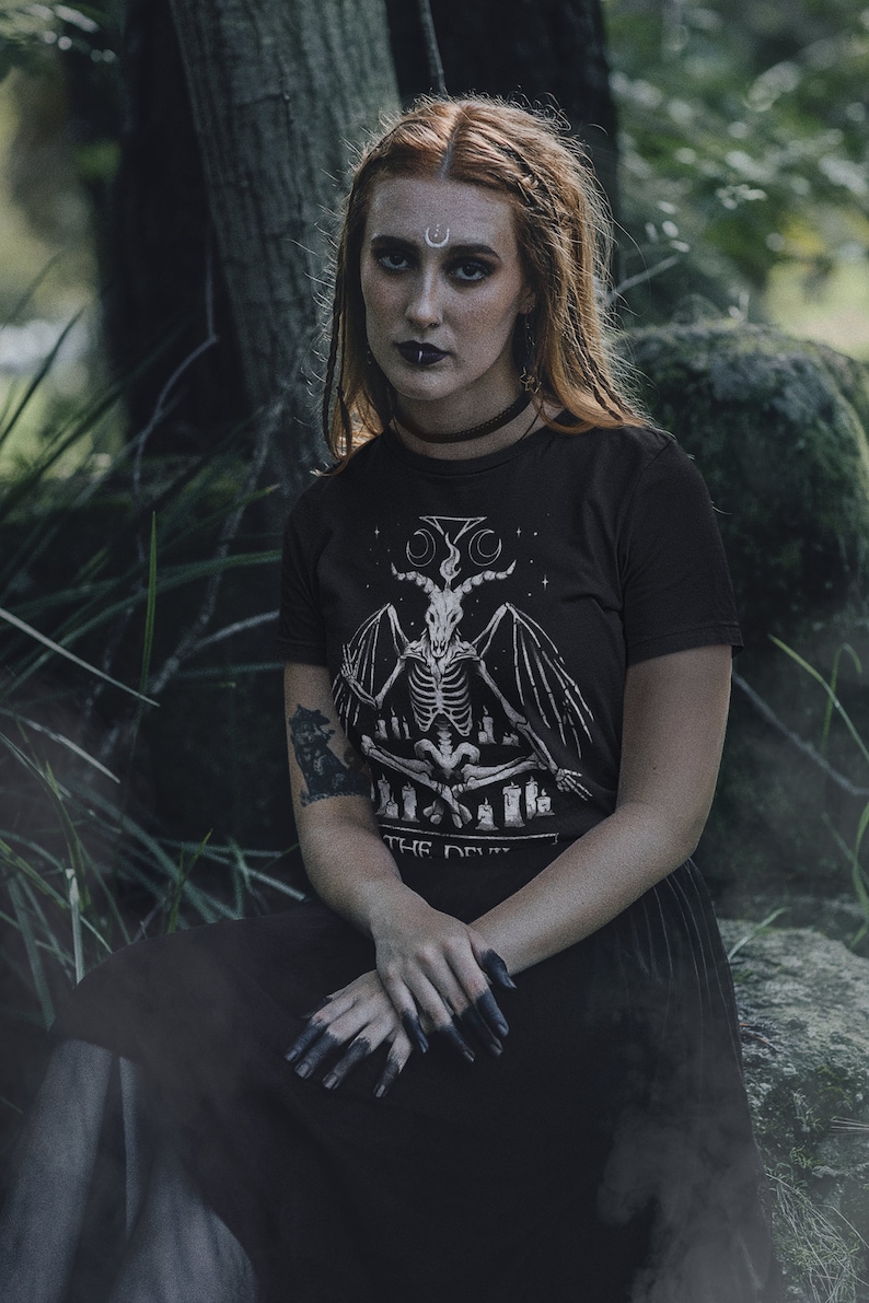 Occult Shirt with Baphomet Witchcraft Black Magic Ritual T-Shirt for Fans +1 - Image 3