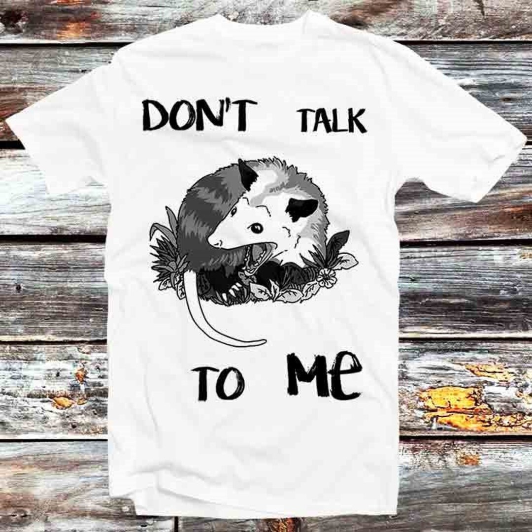 Opossum Don't Talk To Me Vintage Style T-Shirt - Anime & Cartoon Gift for Animal Lovers