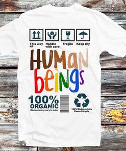 Organic Human Beings Sweatshirt - 100% Cotton Vintage Retro Sweatshirt for People Who Love Anime and Support the LGBT Community