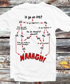 Ork Flow Chart Waagh Decision Retro Cool Anime Tee - Perfect Gift Idea