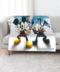 Oswald The Lucky Rabbit Personalized Quilt Blanket Bedding Set - Ideal for Picnic and Home Decoration