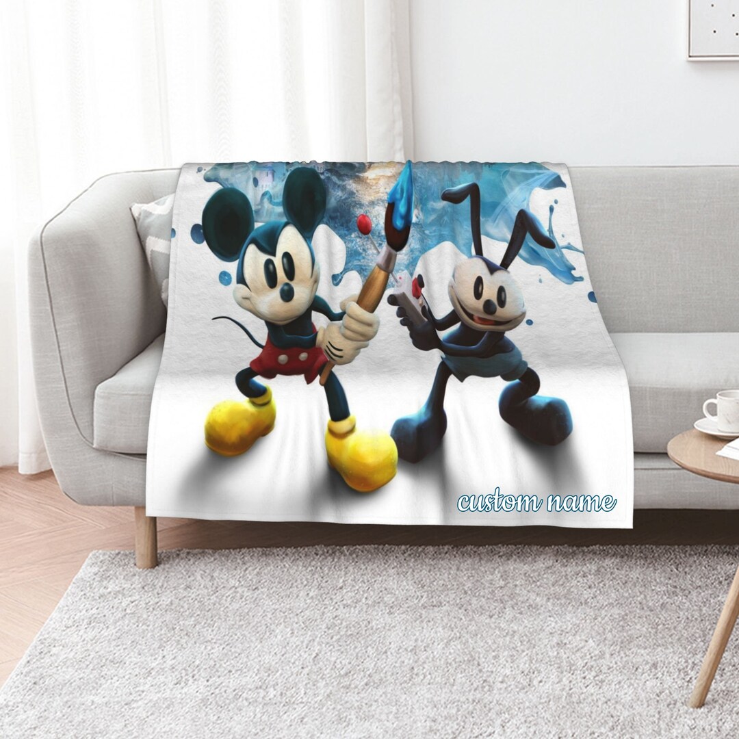 Oswald The Lucky Rabbit Personalized Quilt Blanket Bedding Set - Ideal for Picnic and Home Decoration