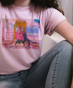 Otaku Gift - Unisex Sailor Moon Tee, Kawaii Aesthetic Shirt, Usagi Tsukino Anime