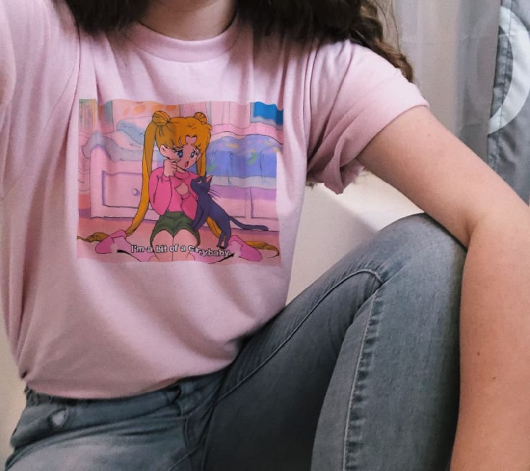 Otaku Gift - Unisex Sailor Moon Tee, Kawaii Aesthetic Shirt, Usagi Tsukino Anime