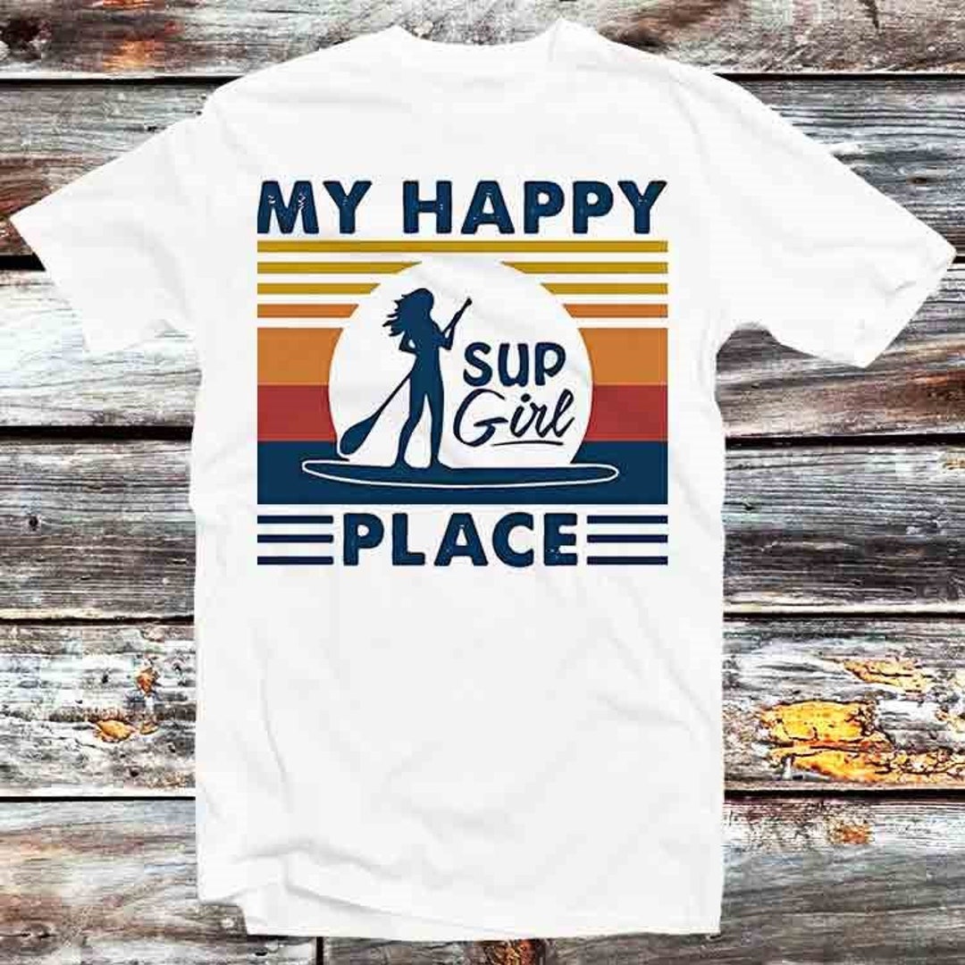 Paddleboard My Happy Place Unisex Anime T-Shirt - Beach and Watersport Enthusiast Gift
