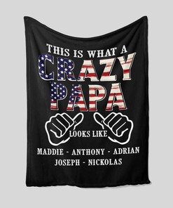 Papa Blanket - Personalized Name Quilt Blanket Bedding Set - Great Gifts for Family and Home Decoration