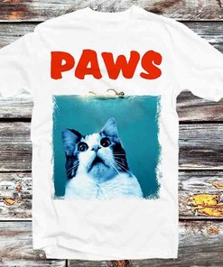Paws Jaws Kitten Parody Tee - Awesome Gift For Anime Lovers And Fans