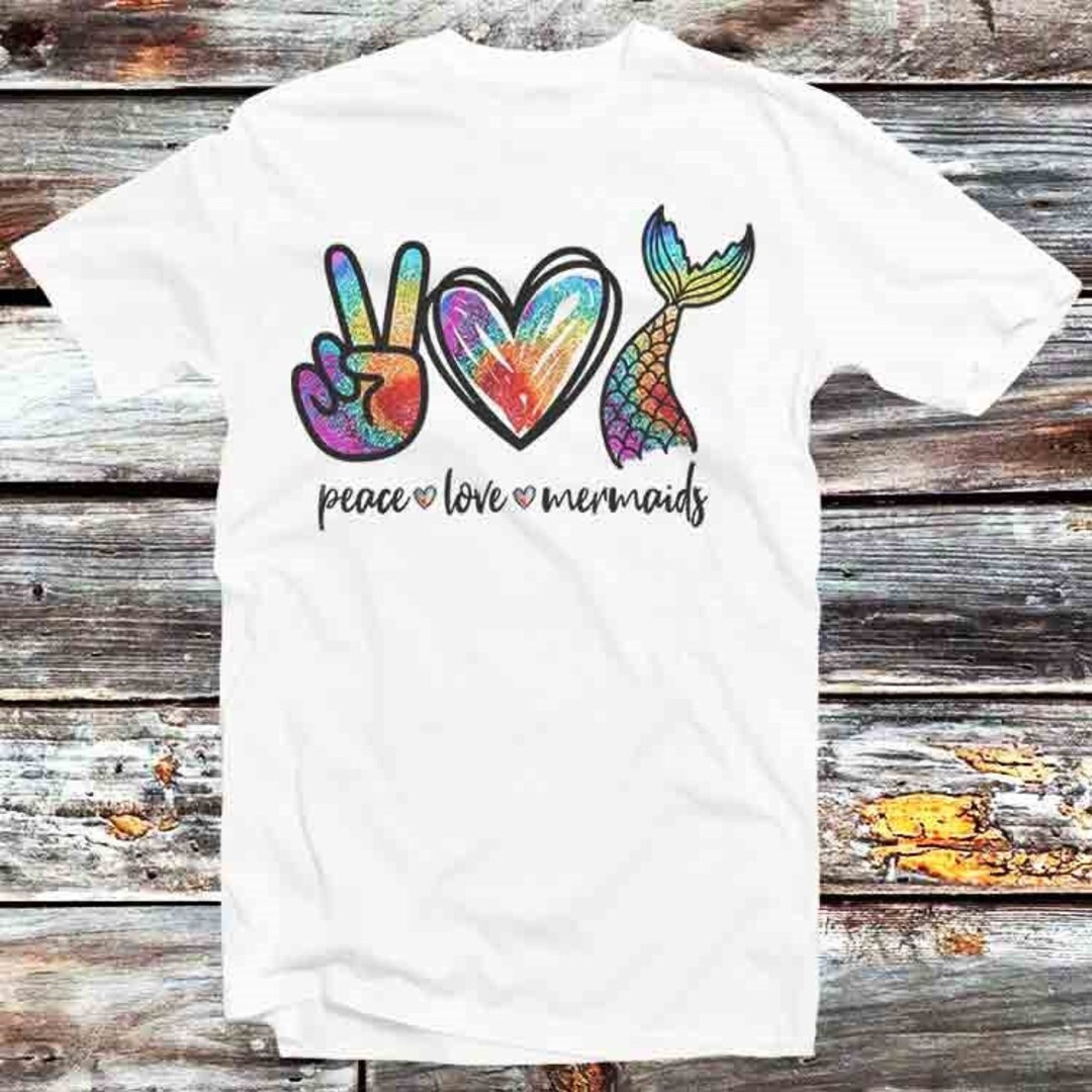 Peace Love Mermaid LGBTQ+ Pride Unisex Anime T-Shirt - Equality Supporter and Mermaid Fan Gift