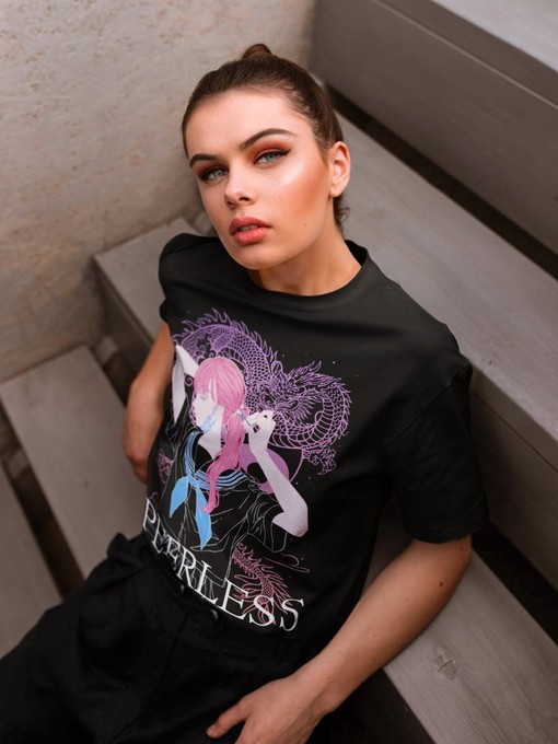 Peerless Tshirt - Unisex Kawaii Pastel and Grunge Streetwear with Eastern Dragon Disposition