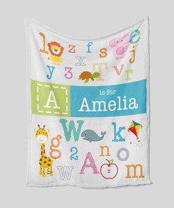 Personalized Alphabet Animal Baby Bedding Set Blanket - Great Gifts for Family