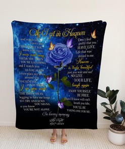 Personalized As I Sit In Heaven Memory Quilt Blanket - Great Gifts for Family and Home Decoration - Suitable for Sofa Blanket