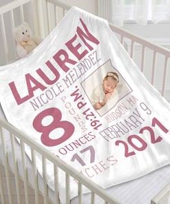 Personalized Baby Blanket - Personalized Name Quilt Bedding Set Gifts for Family